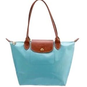 Longchamp Le Pliage Small  (LONG STRAPS) Tote Shoulder Bag-BLUE NYLON